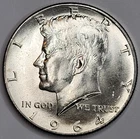 1964 P UNCIRCULATED KENNEDY HALF DOLLAR 90% SILVER
