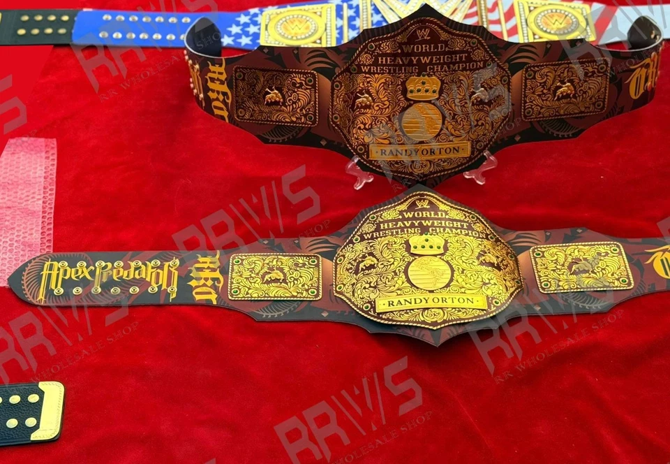 Cinturón de Lucha Randy Orton Signature WWE Big Gold World Peso Pesado Réplica Foto 3 de 4