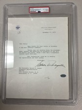 Nelson Rockefeller Signed Letter Head 75 Vice President Signed Autograph PSA/DNA