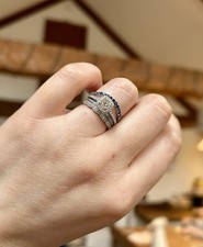 Platinum, Diamond and Sapphire wedding stack