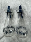 vintage PYREX Old Town Blue 1970s clear glass SALT & PEPPER SHAKER SET