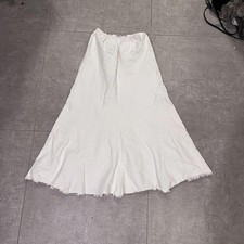 Y2K Vintage White Denim Patchwork Maxi Skirt