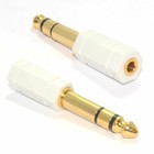 3.5mm Stereo Jack Socket to 6.35mm 1/4 inch Stereo Jack Plug Adapter WHITE [0057