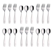 ANNOVA Kids Silverware 18 Pieces 18 Forks Spoons, Stainless Steel Dino