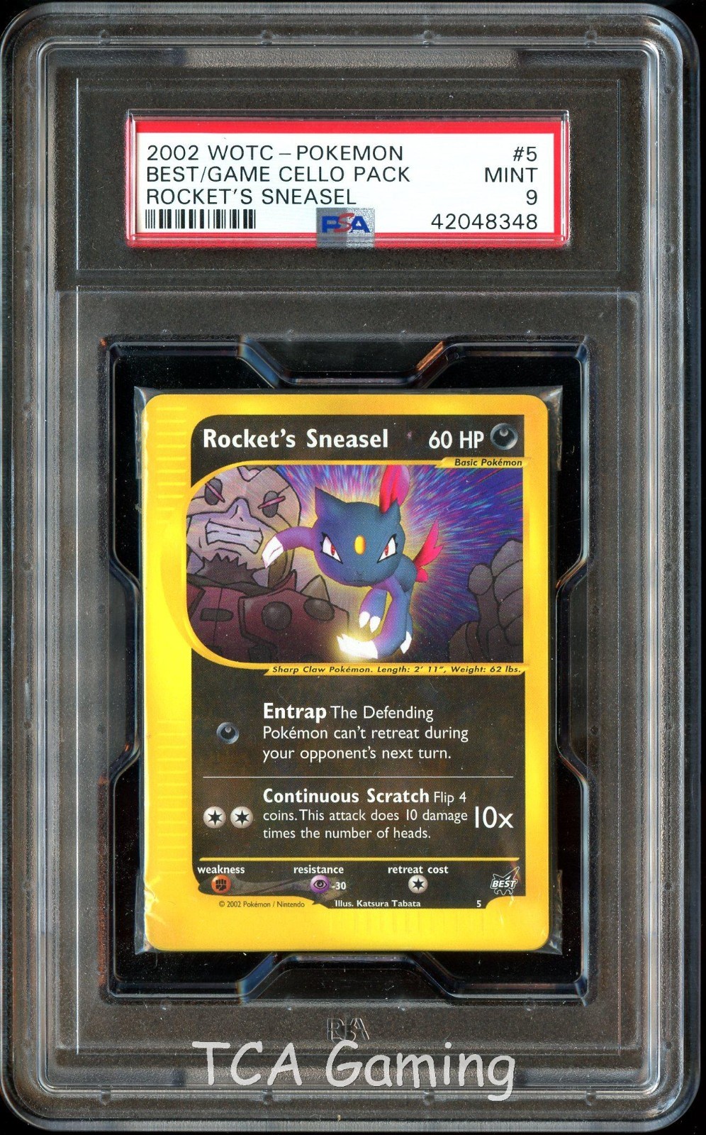 PSA 9 MINT Rocket's Sneasel 5 Best of Game SEALED Pack of 8 Pokemon Cards