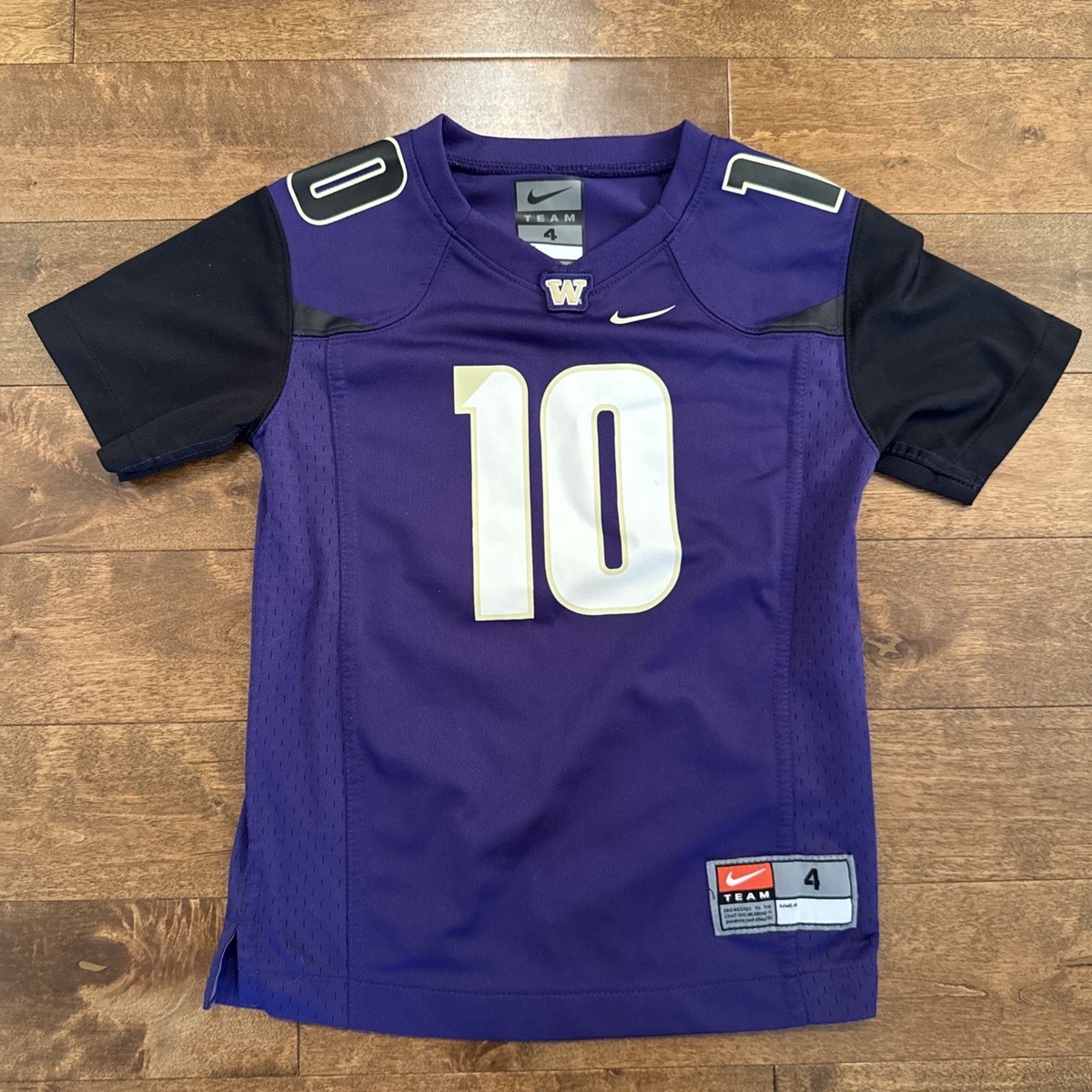 UW HUSKIES Nike Team Football Jersey Youth Sz Purple Black #10