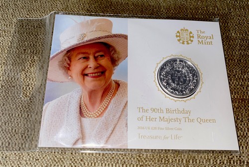 The 90th Birthday of Her Majesty The Queen 2016 UK £20 Fine Silver Coin