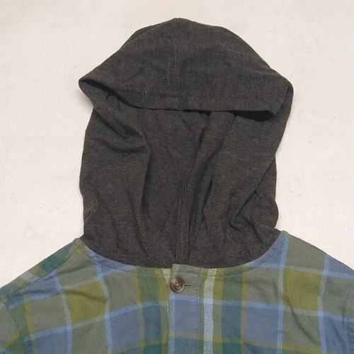 NEW! Boys' Art Class Flannel Hooded Long Sleeve Button-Down Shirt - Blue/Green - Picture 3 of 15