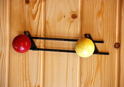 VINTAGE 26cm Mid Century Kleiderhaken - Französische Metall Wanddeko Sputnik Kugelhaken