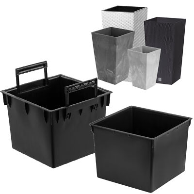 Quadratischer Plantztopf-Einsatz 9 Größen schwarz für Prosperplast Töpfe