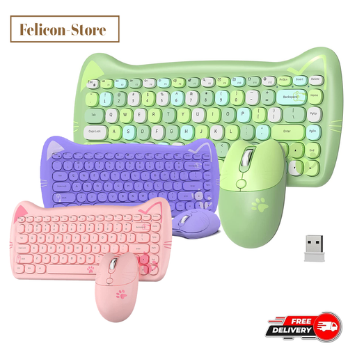 Wireless 84 Key Retro Colorful Keyboards,2.4GHz Dropout-Free Connection For PC - 第 1/21 張圖片