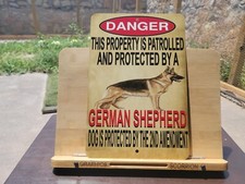 Danger This Property Protected by German Shepherd Aluminum Sign 8x12 in
