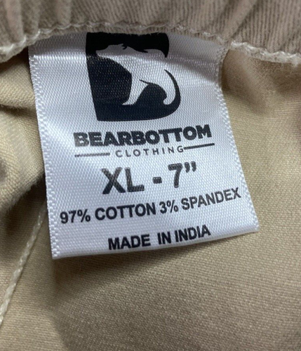 BearBottom Shorts Uomo XL Tan Elasticizzato Chino Casual 7" Outdoor Escursione Elastico Spiaggia - Foto 7 di 9