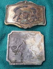 2x Vintage Belt Buckles Damaged As Is for Refurbish or Repair Rusted Old Broken