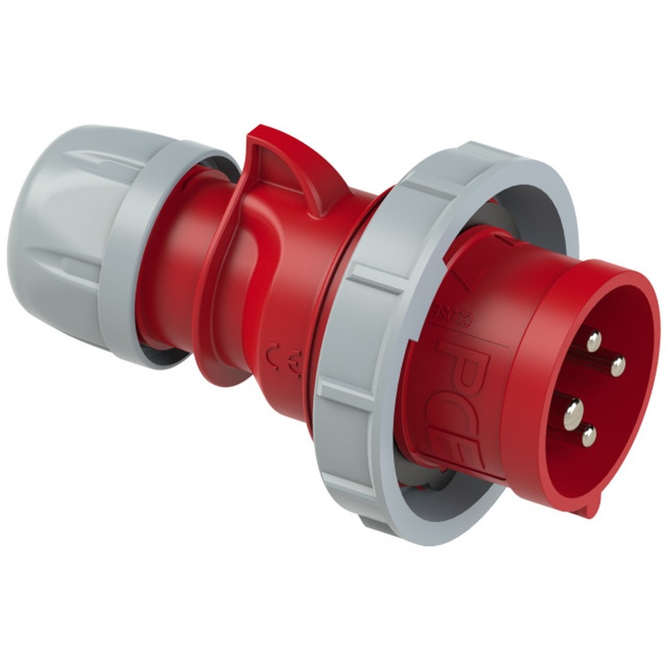 PCE 0242-3v CEE-plug [32A 4p 3h IP67] 380/440V SHARK Refer container ...