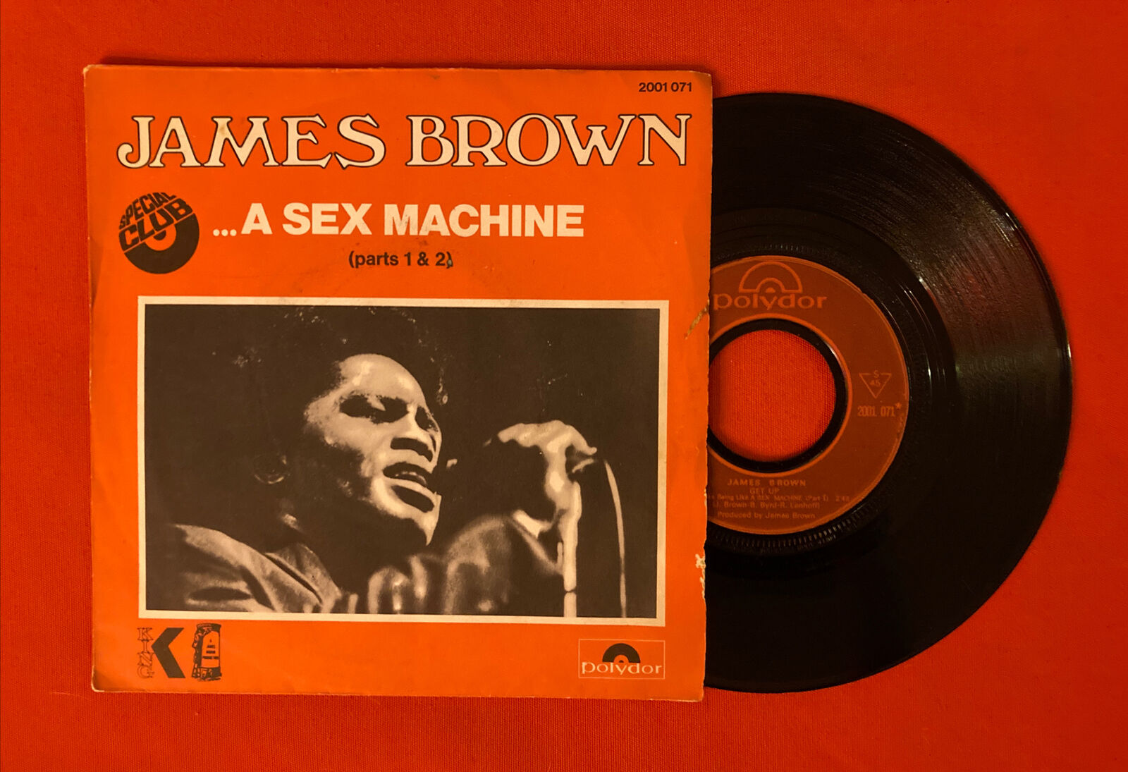 James Brown A Long Beach Mall Sex Machine Parts shop 1-2 45T Vinyl Sp VG+ Up Get