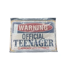 "Warning Official Teenager" Tin Sign New 12x8