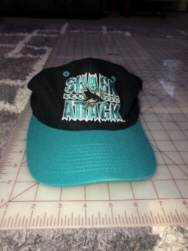 90s Vintage San Jose Sharks Hat 1990s Teal & Black Made in 