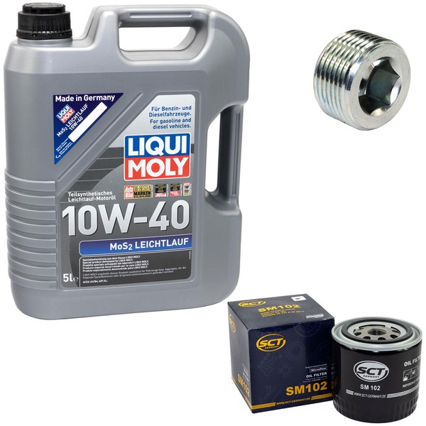 MotoröL Set 10W-40 5 Liter + ÖLfilter Sm 102 + Schraube FüR Alfa Romeo Fiat Tipo-image