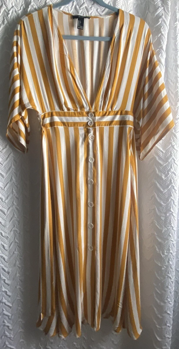 Yellow striped dress forever cheap 21