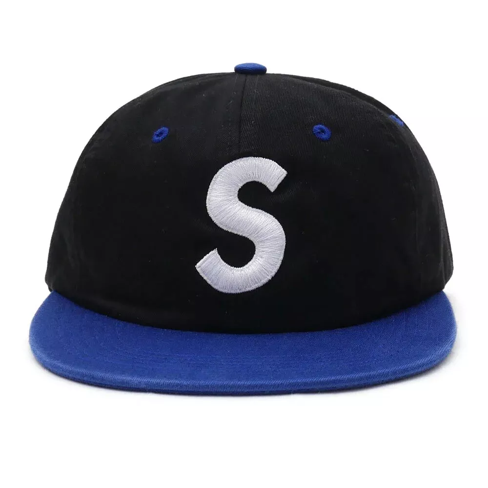 Supreme 2 tons lavé logo S 6 panneaux noir bleu 2016 d'occasion