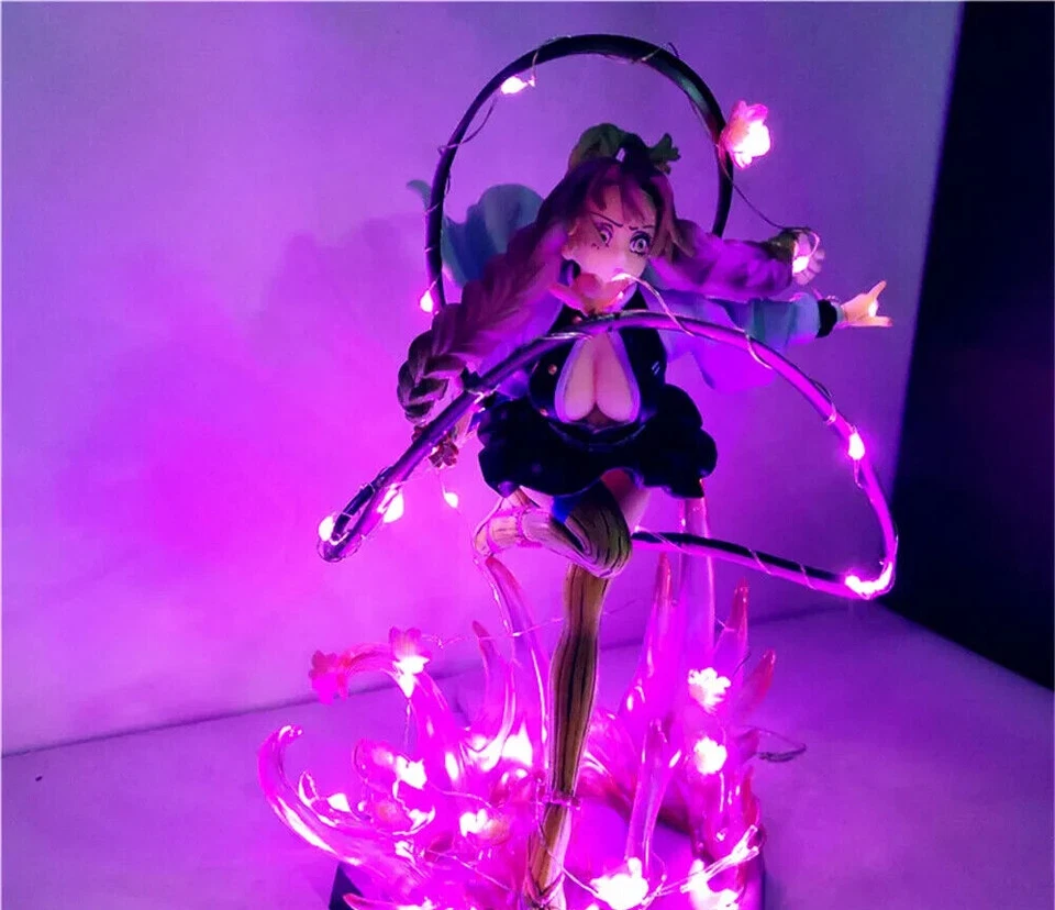 Action Figure Demon Slayer Kanroji Mitsuri Led 21cm STATUA DA COLLEZIONE Anime - Immagine 3 di 4