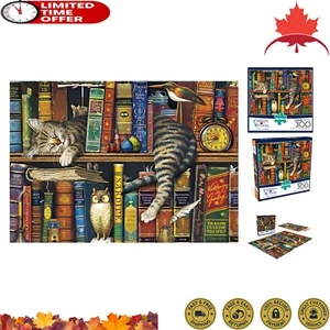 Frederick The Literate - 300 Piece Jigsaw Puzzle - Cat Theme - Easy to Assemble