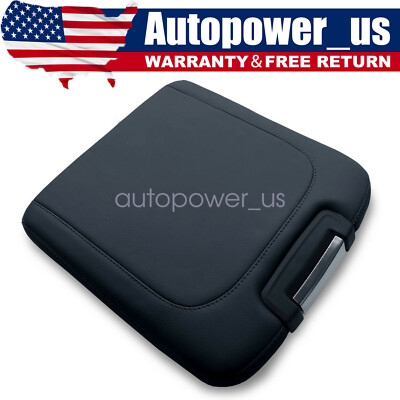 Center Console Lid Armrest Cover Black Jump Seat 2013-2018 For Dodge Ram Leather