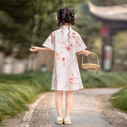 Kinder Sommer Kurzarm Cheongsam Rock Kinder Hanfu - Bild 4 von 22