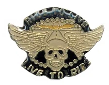 Pack of 24 Live To Ride Skull & Wings Bike Motorcycle Hat Cap Lapel Pin HP1841