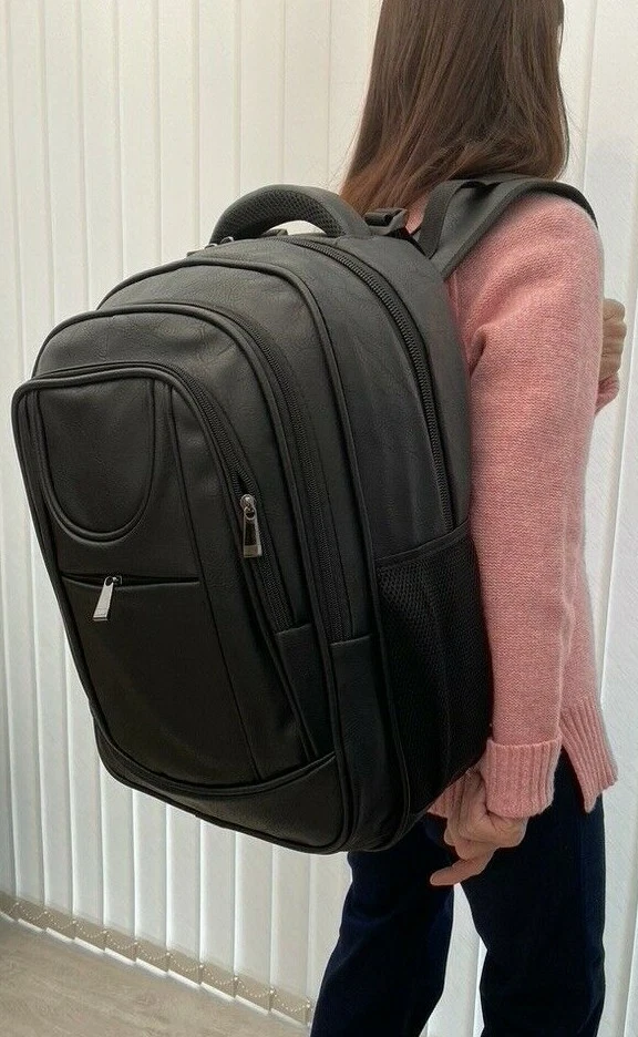 Polo Romano Unisex Eco Leather Backpack Travel Laptop Rucksack School Bags New