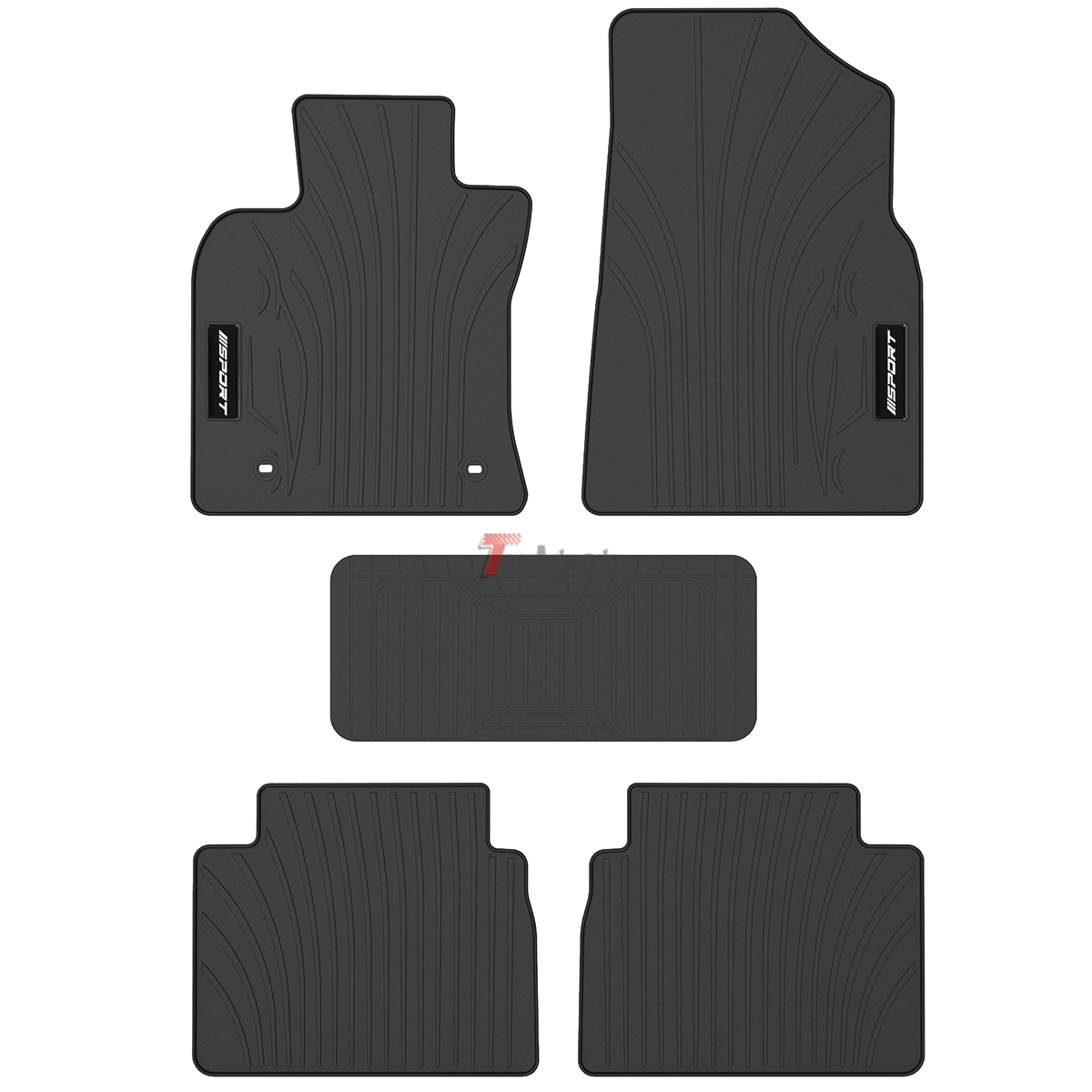 For 1823 Toyota Camry Black Latex Floor Mat Car Carpet Front Rear 5PCS