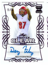 DEZ FITZPATRICK 2021 LEAF TRINITY FOOTBALL CLEAR ROOKIE AUTO /30