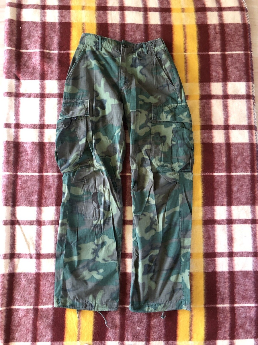 US Vietnam ERDL Camouflage Rip stop Trousers Lowland Pants X-Small