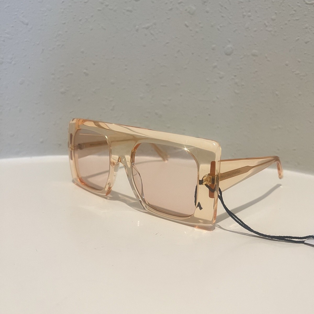 Stella MacCartney Square Clear Orange Bio Material Women’s Sunglasses NEW Stella McCartney SC50042I Tortoise, Orange Prescription  main image 4