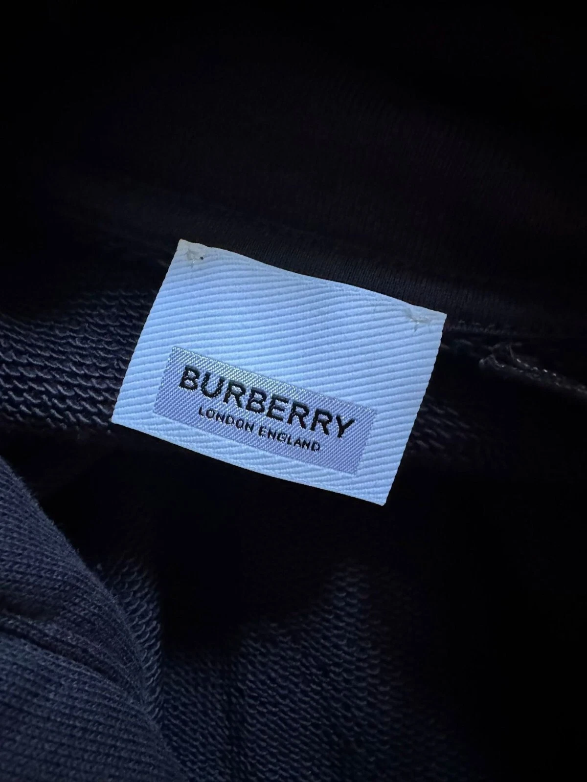 Burberry Check Blu Navy Hoodie XL Cotton new with labels and Burberry shopper