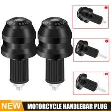 2x Motorcycle Handle Bar Ends Grip Plugs Cap for 7/8" 22mm handlebar Plug Black