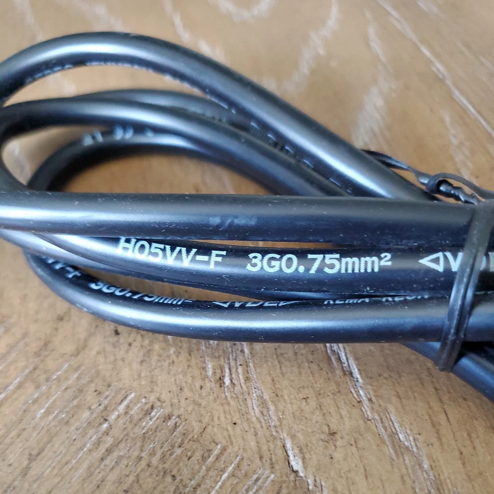 HO5VV-F EUROPEAN COMPUTER cable POWER CORD 6ft 3G0.75 MM2 baohing GTSA-3 N14586 - Image 3 of 4