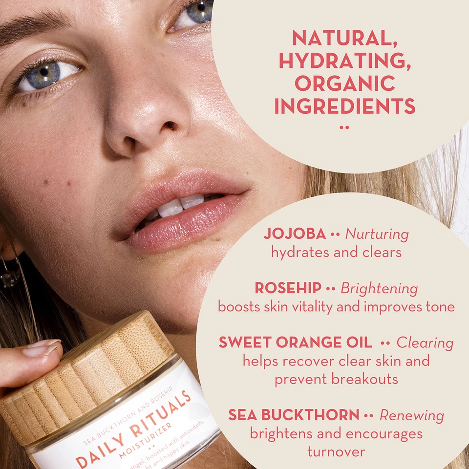 Увлажняющий крем для лица Organic Skin Daily Rituals, увлажняющий крем для лица для женщин, 1,7 жидкой унции - Изображение 4 из 4