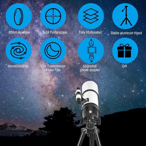 Lightweight Portable Astronomy Telescope with Adjustable Tripod & Quality Optics - Picture 8 of 10