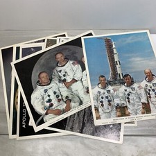 10 Official vintage NASA Apollo 11, 12 Crew 8x10 Lithograph Prints - Rare Photos