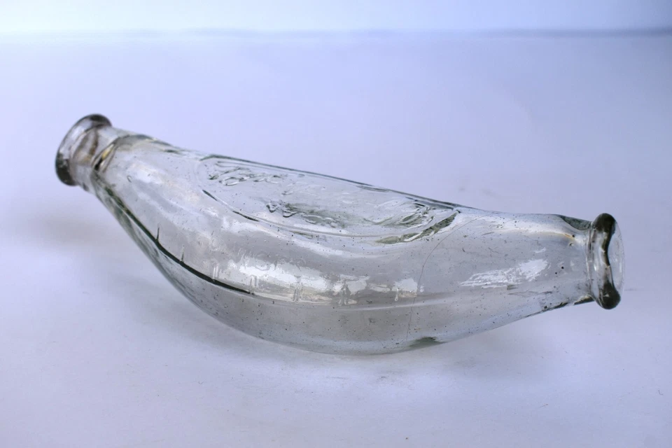 Vintage Griptight Latte Bottiglia Bambino Nutrimento Doppio Punta Banana Glass - Immagine 4 di 4