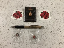 Four Roses Bourbon Lot Pen,Rose pin ,Bottle pin ,rose tattoo Advertising