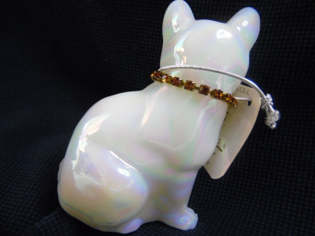 フェントン　猫 Fenton Topaz Stylized Cat