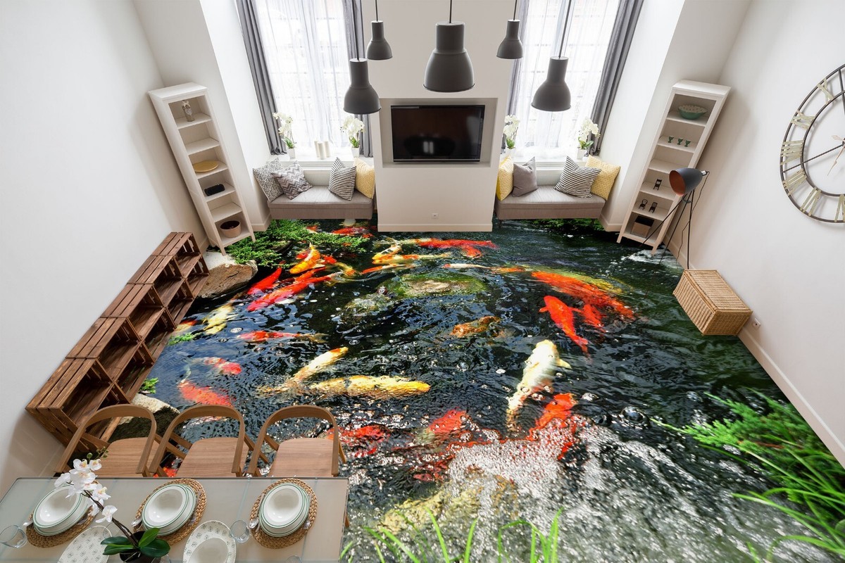 3D River Fish SKE2073 Floor WallPaper Print Decal Epoxy Floor Deco