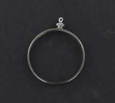 SILVER DOLLAR Coin Bezel Holder Silver Plated fits Morgan, Peace, IKE dollar new
