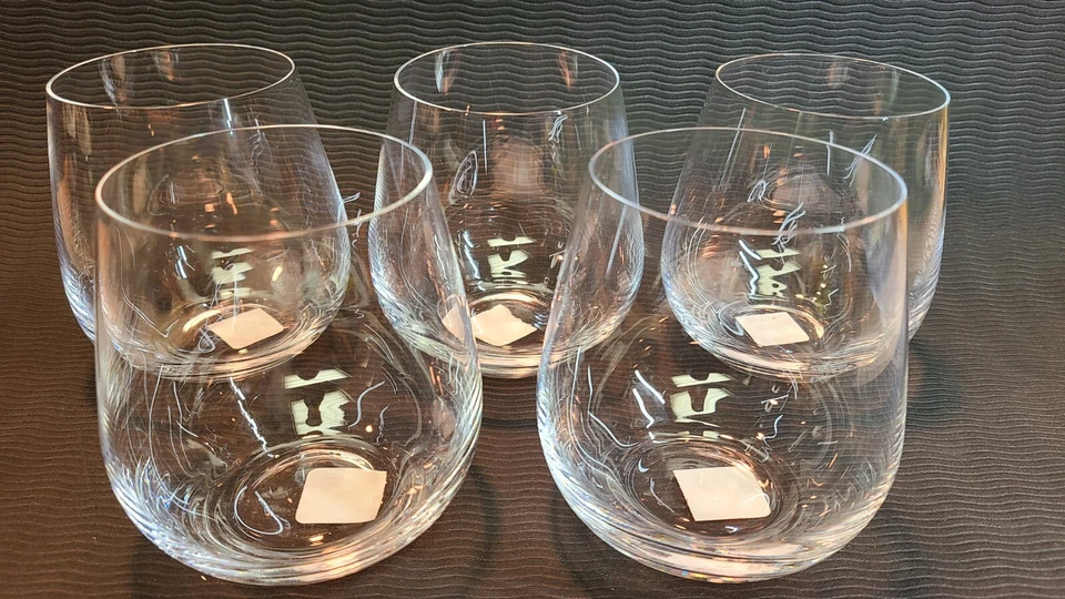 Novo Lote de 5 - POTTERY BARN Conjunto de Copos de Vinho Tinto Sem Haste 4,25" de Altura REPUB CHECA - Imagem 3 de 4