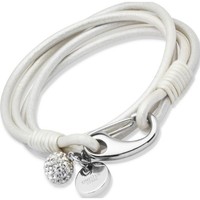 Brand Unique Jewelry Ladies Stainless Steel Leather Bracelet B152pe/19cm Brand Unique Jewelry Ladies Stainless Steel Leather Bracelet B152pe/19cm