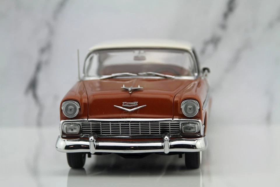 Precision Miniatures USA 1956 Chevrolet Bel Air 4-Door Gold Ivory Hardtop 1:18 - Image 3 of 4