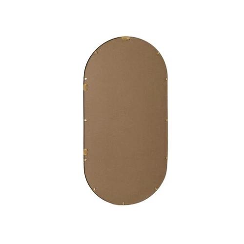 Elegant Decor Asha 24x48" Oval Modern Metal Wall-Mounted Mirror in Brass - Picture 6 of 11